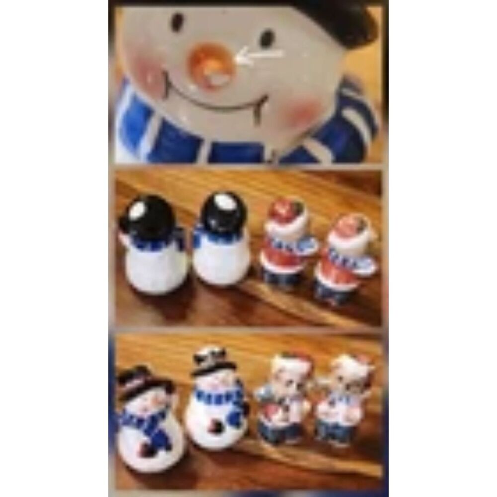 Christmas Salt & Pepper Shakers Snowmen and Bears